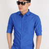 Áo SơMi trơn thời trang Hàn Quốc Xanh Dương