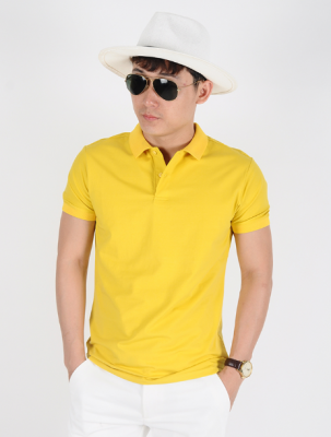 Áo thun nam có cổ thời trang cao cấp màu vàng